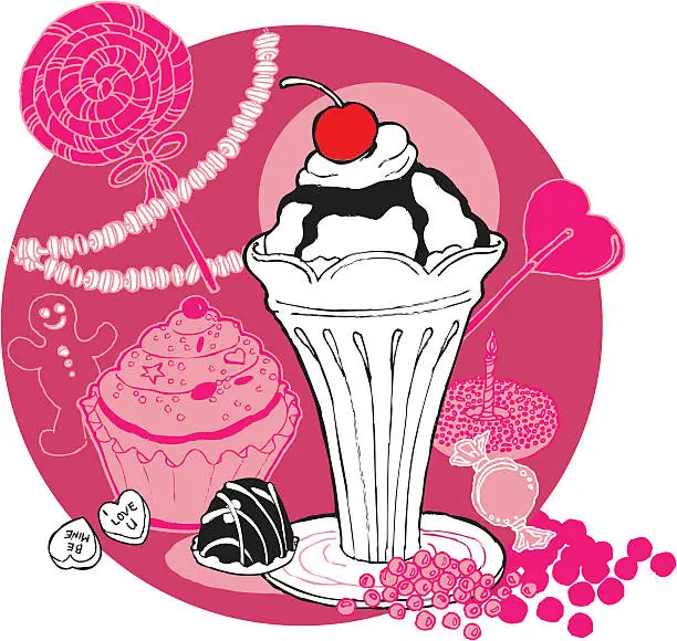 Vector illustration of Dessert Delights