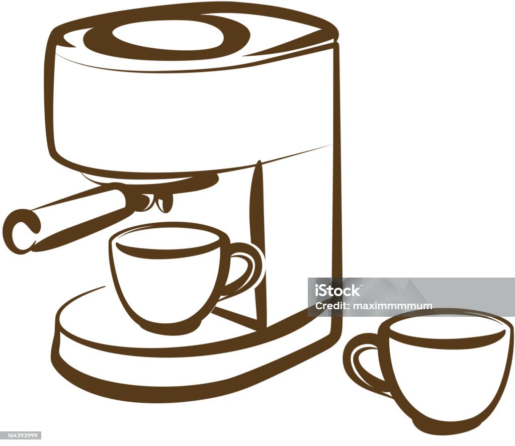 コーヒーマシン - お茶の時間のロイヤリティフリーベクトルアート