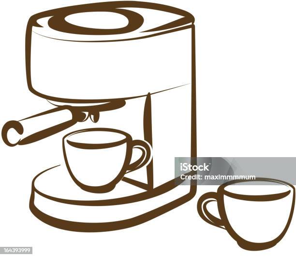Máquina De Café - Arte vetorial de stock e mais imagens de Aço - Aço, Bebida, Café - Bebida
