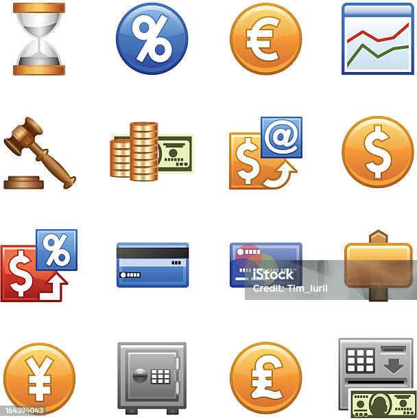 Stylizowane Ikon Finansów I Biznesu - Stockowe grafiki wektorowe i więcej obrazów Bank - Bank, Banknot, Bankomat