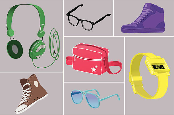 ilustrações de stock, clip art, desenhos animados e ícones de fashionaccessories - aviator glasses audio