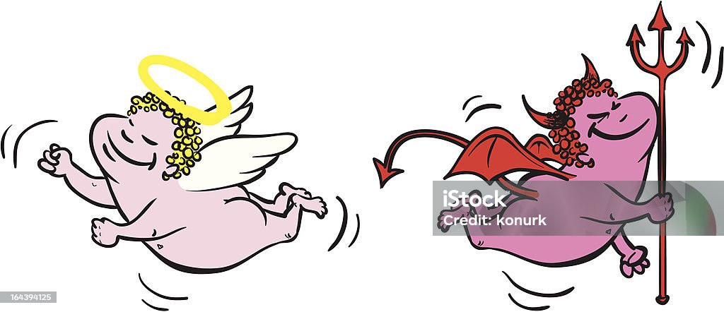 Mal vs. angel - arte vectorial de Ala de animal libre de derechos