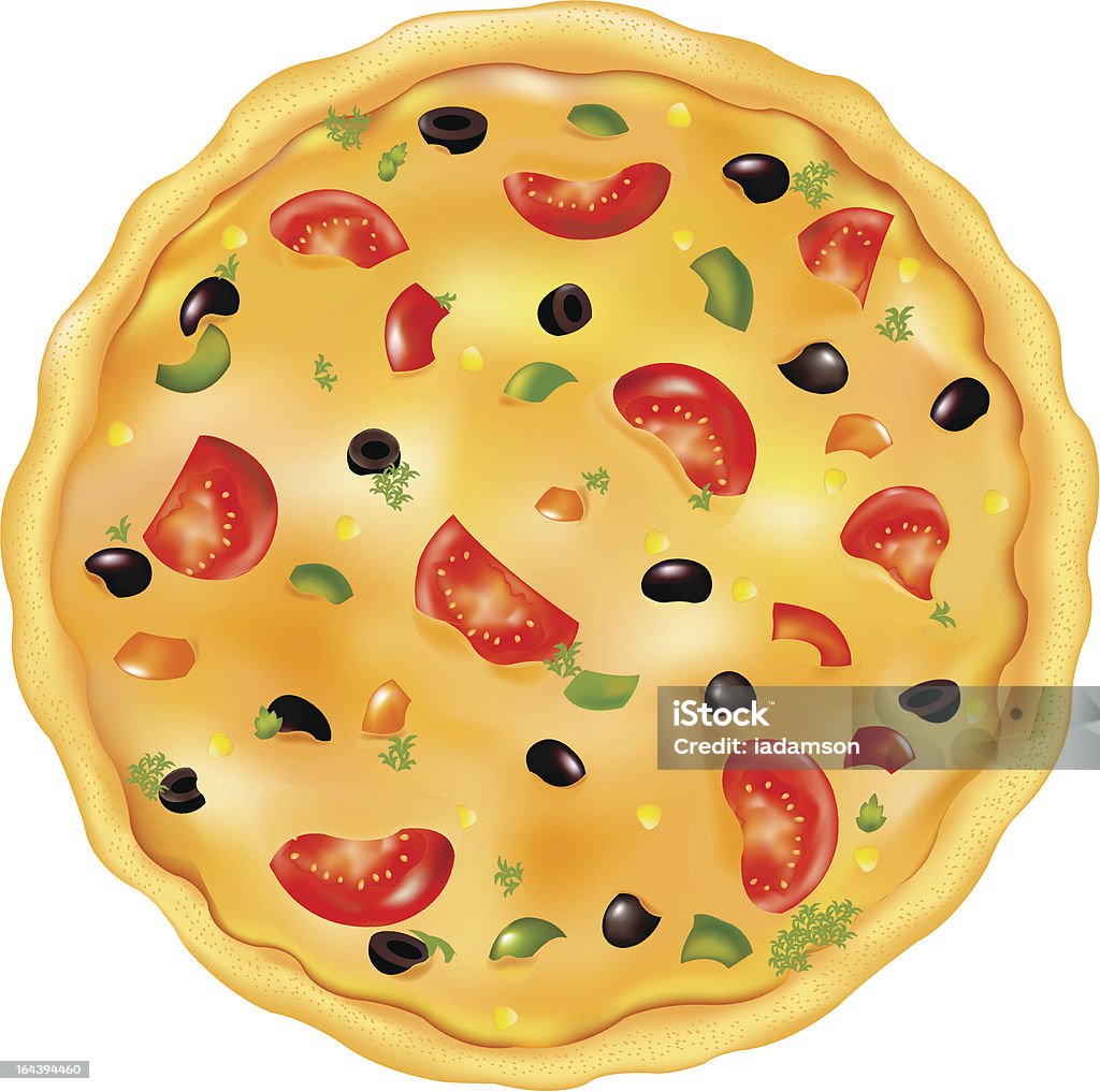 Pizza italiana - arte vectorial de Aceituna libre de derechos