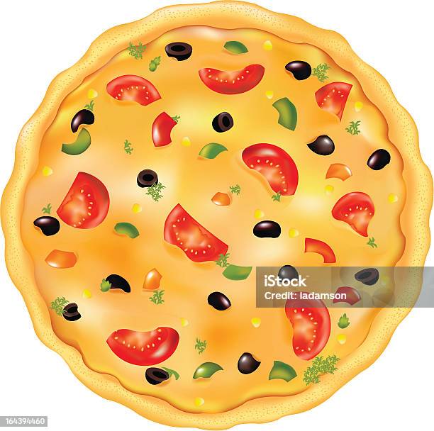 Ilustración de Pizza Italiana y más Vectores Libres de Derechos de Aceituna - Aceituna, Aceituna verde, Alimento