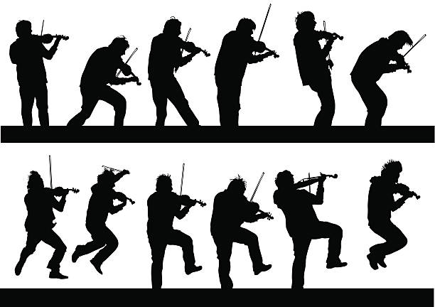 illustrazioni stock, clip art, cartoni animati e icone di tendenza di violinista un concerto - violinist