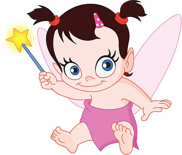 Vector illustration of Baby fairy