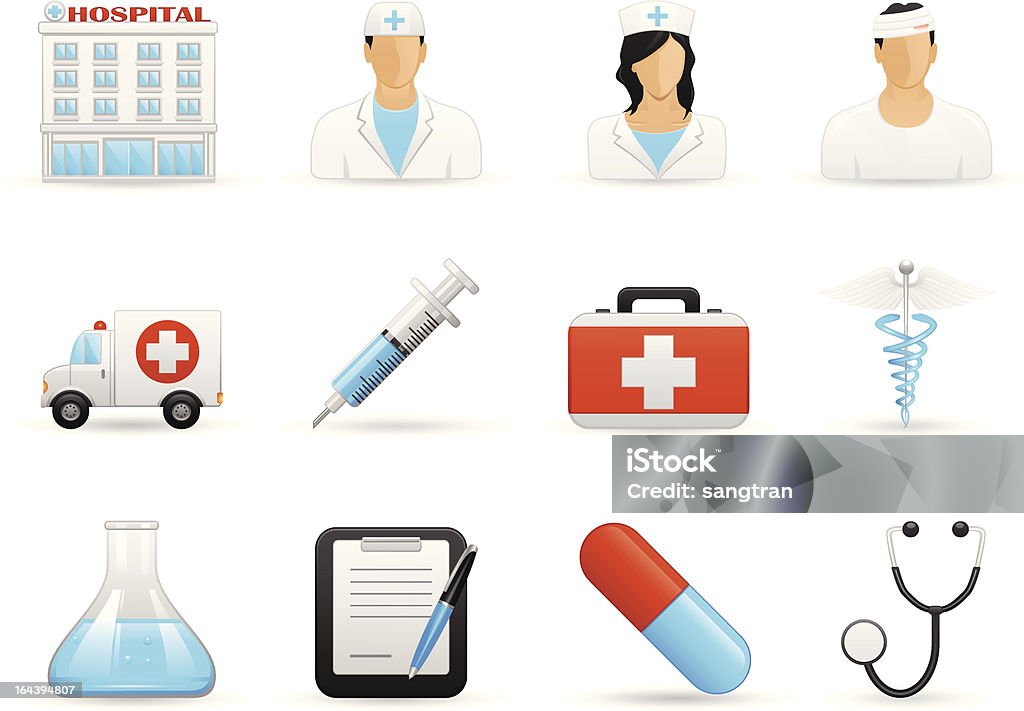 Медицинские икона набор - Векторная графика Аптечка первой помощи роялти-фри