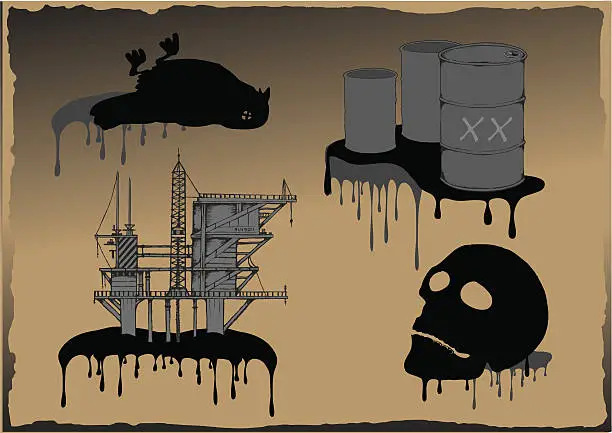 Vector illustration of Oil Pollution