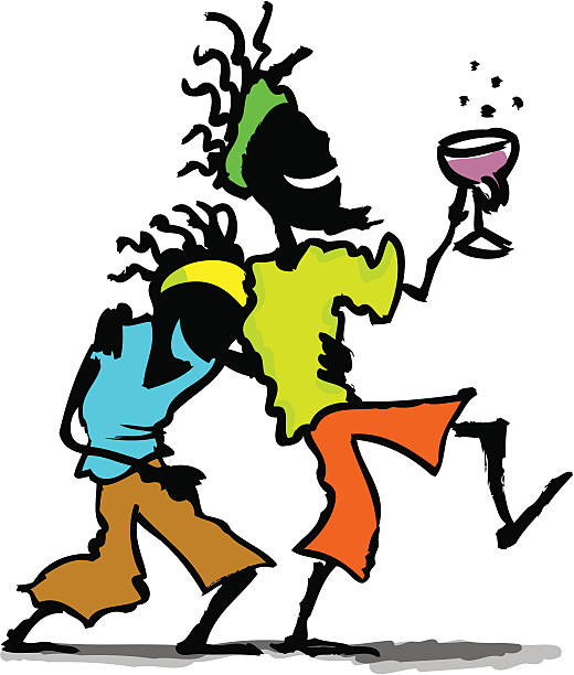 africanos rastko stojkovic en fiesta - toast party silhouette people stock-grafiken, -clipart, -cartoons und -symbole