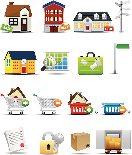 Universal icons Set -- Real Estate Business Icon vector art illustration