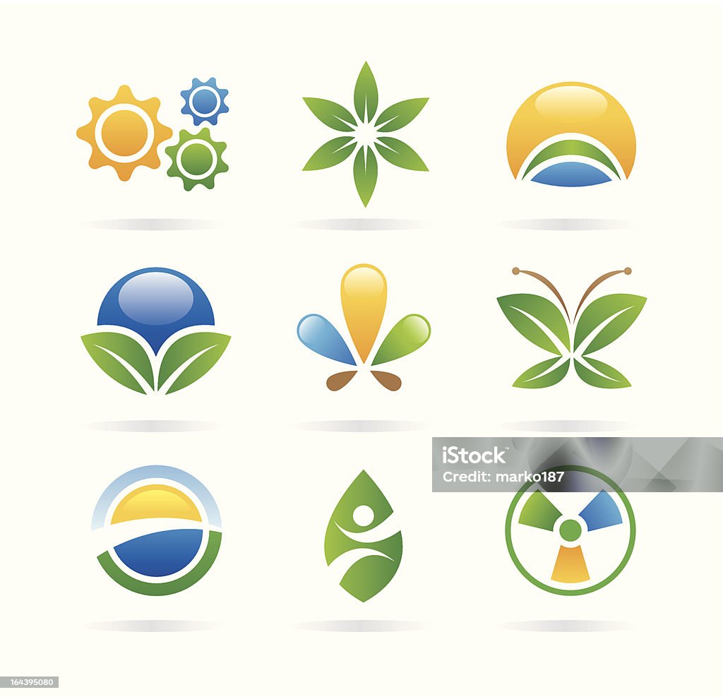 eco icônes et logos - clipart vectoriel de Logo libre de droits