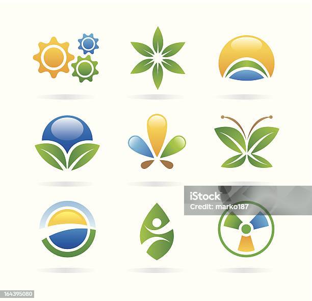 Eco Icônes Et Logos Vecteurs libres de droits et plus d'images vectorielles de Logo - Logo, Papillon, Abstrait