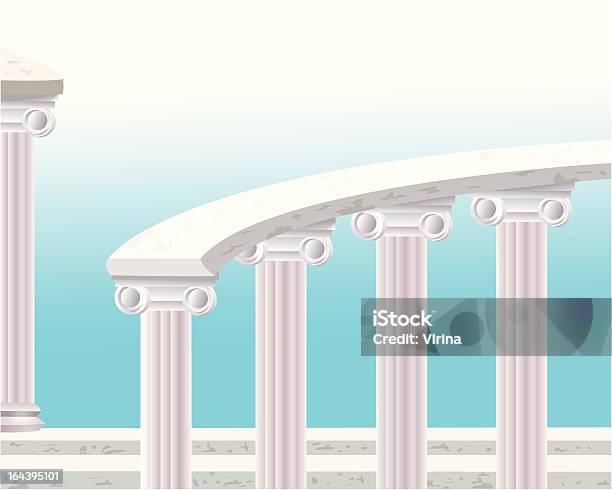 Columns With Railing Stock Illustration - Download Image Now - Architectural Column, Architecture, Backgrounds