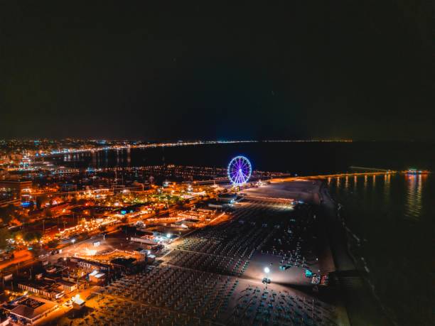 Night Rimini Italy top view
