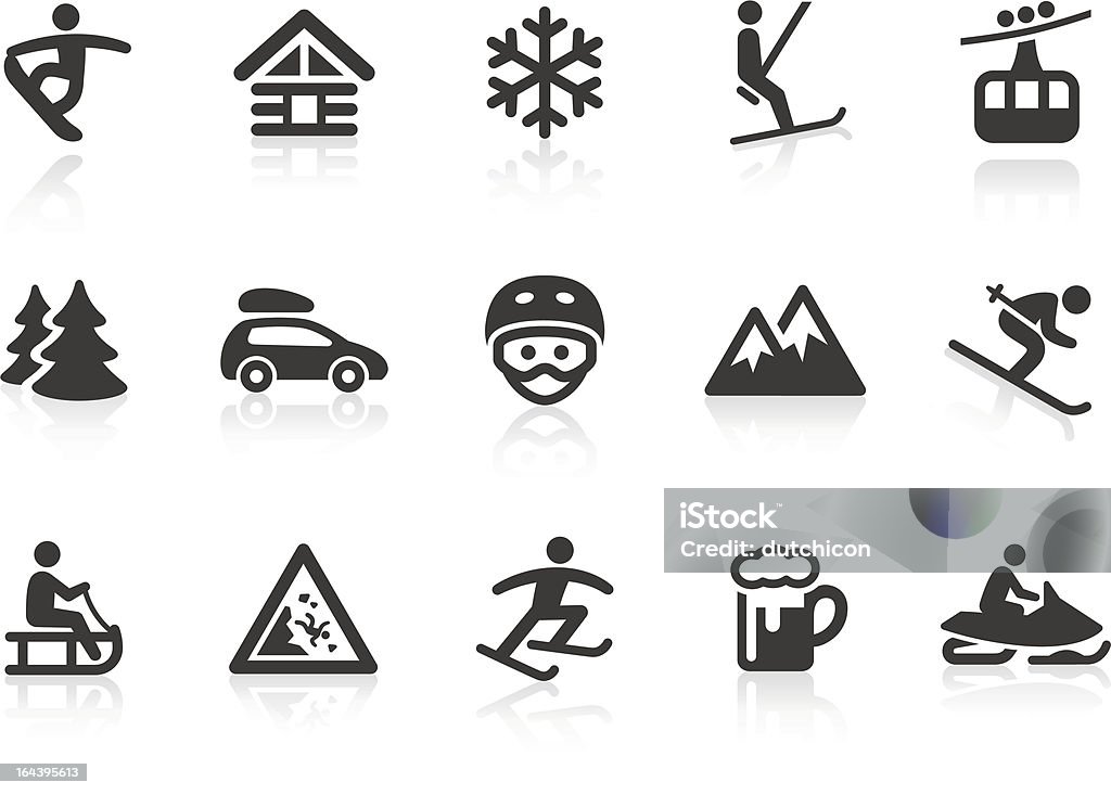 Winter Sport icons "Monochromatic winter sport related vector icons for your design or application. Raw style. Files included: vector EPS, JPG, PNG." Icon Symbol stock vector