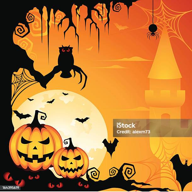Halloween Background Stock Illustration - Download Image Now - Backgrounds, Bat - Animal, Black Color