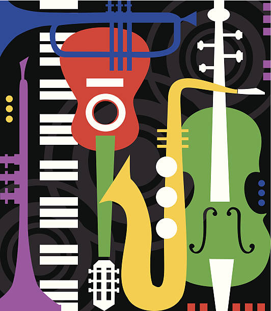 Instrumentos de música abstracta - ilustración de arte vectorial