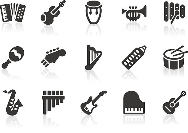 illustrations, cliparts, dessins animés et icônes de icônes d'instruments de musique - bass