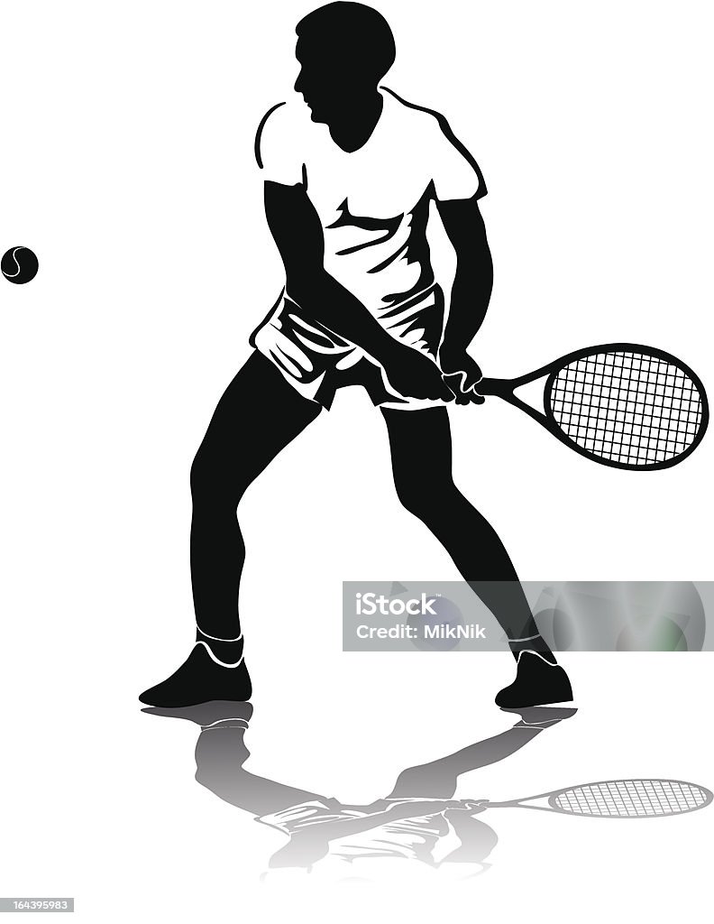 Jogador de ténis - Royalty-free Adulto arte vetorial