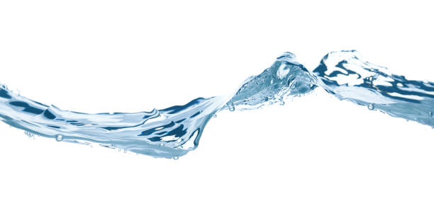 istock Water wave on white background close-up, clean drinking water concept 1643966190