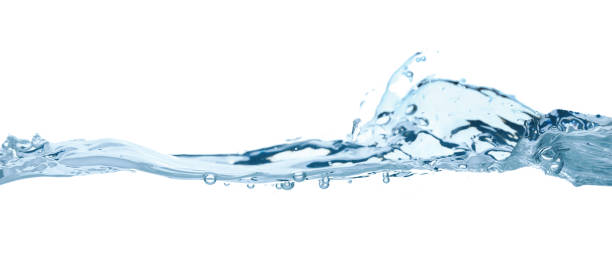 istock Water wave on white background close-up, clean drinking water concept 1643966205