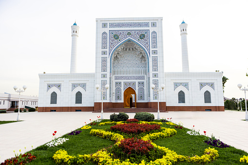 Beautiful white Minor mosque in Tashkent Uzbekistan