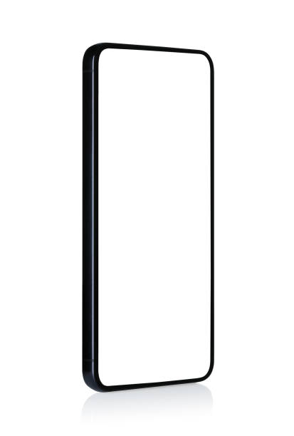 istock Smart Phone stands vertically with blank screen, on white background 1643966631