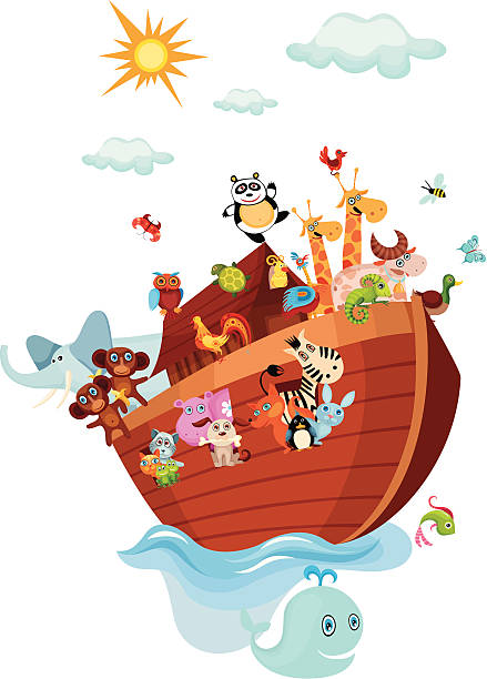 Noah's Ark vector art illustration