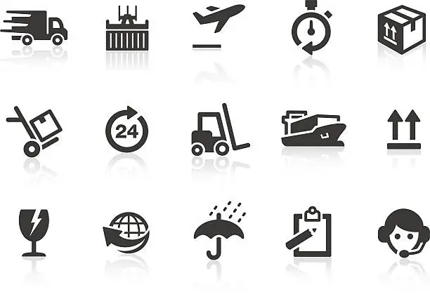 Vector illustration of Logistics and Shipping icons
