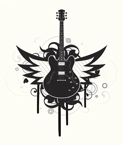 Vector illustration of Abstract with guitar