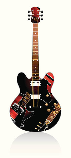 Beautiful guitar vector art illustration