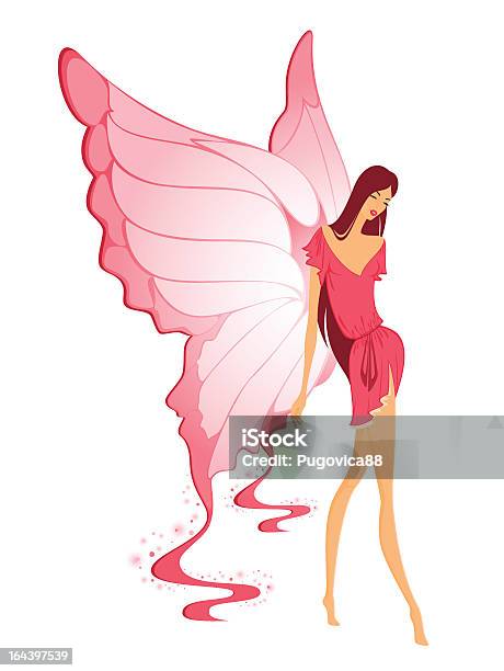 Vector Girl With Butterfly Wings Stock Illustration - Download Image Now - Adult, Adults Only, Animal Body Part