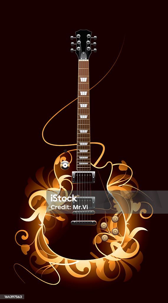 Abstrato com guitarra - Vetor de Abstrato royalty-free