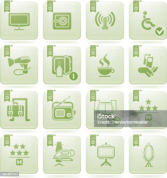 Olivine 2d Squared Icons Set Hotel Stock Illustration - Download Image Now - Bottle, Cafe, Communication