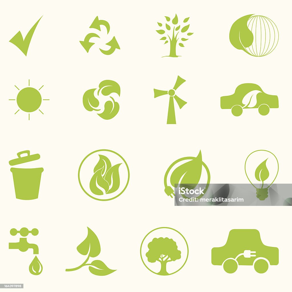 Ícones de Eco Verde - Vetor de Ambientalista royalty-free
