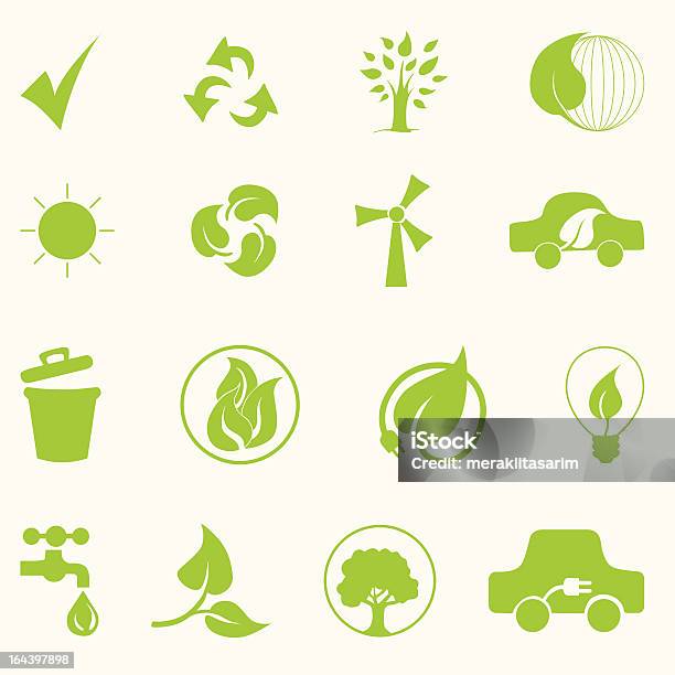 Vetores de Ícones De Eco Verde e mais imagens de Ambientalista - Ambientalista, Amizade, Carro