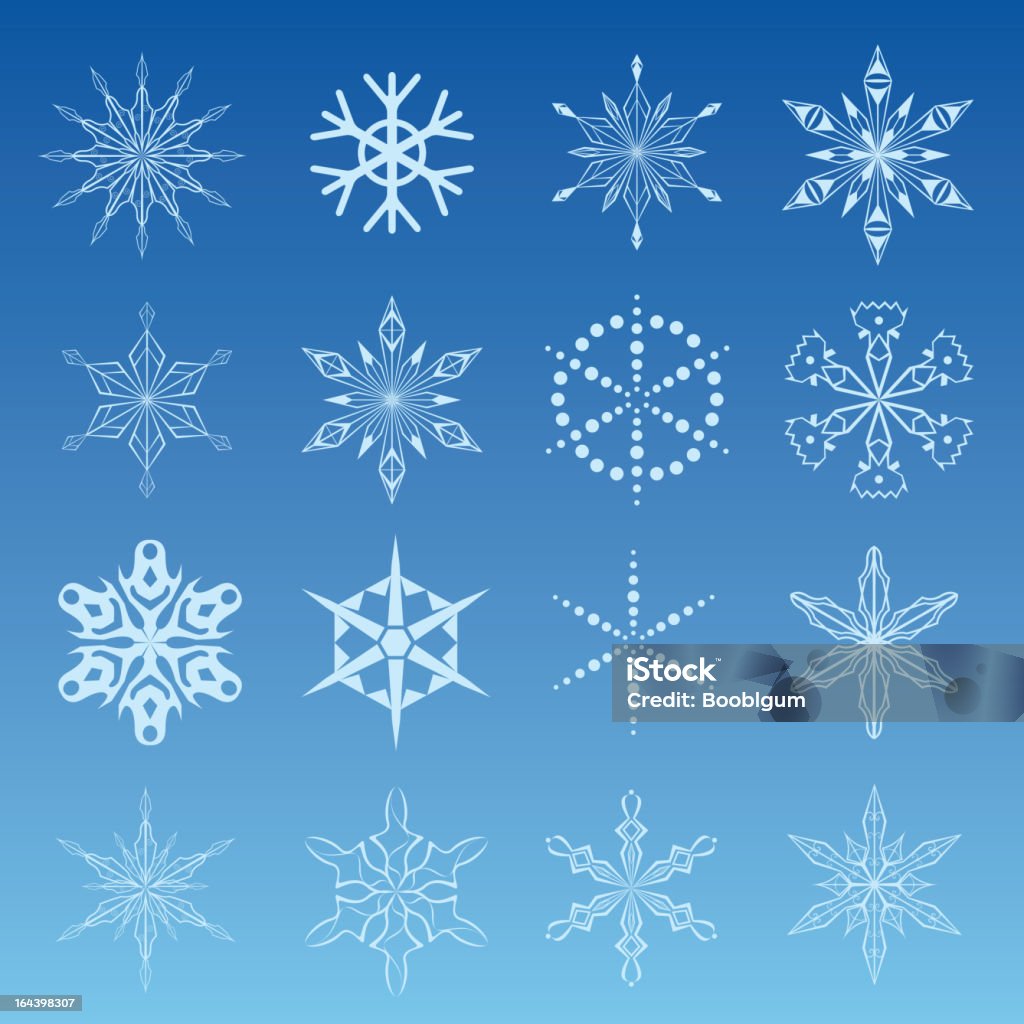 Снежинка Набор иконок - Векторная графика Подорванный роялти-фри