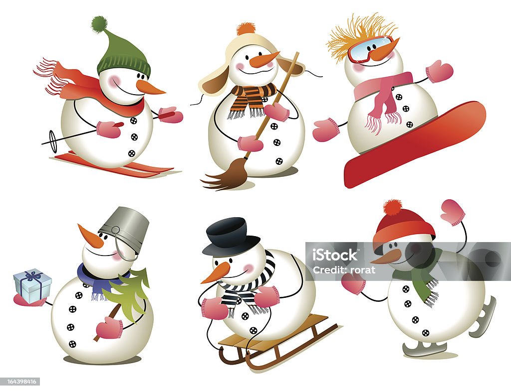 Snowman Vector illustration of funny snowman. Snowman stock vector