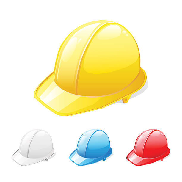 kask bezpieczeństwa - white hardhat stock illustrations