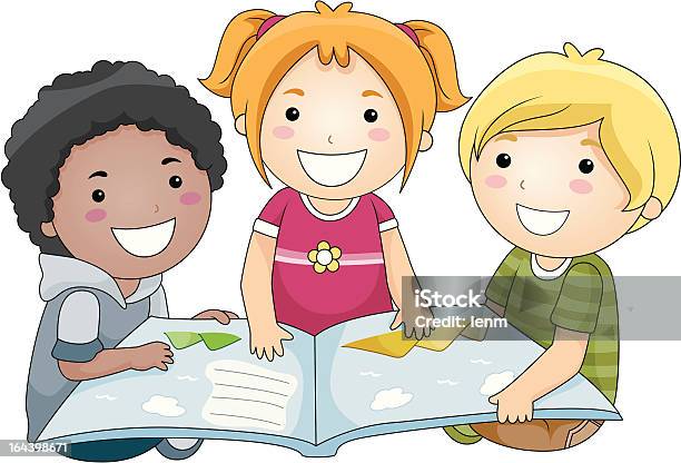 Reading Big Book Stock Illustration - Download Image Now - Child, Reading, African Ethnicity