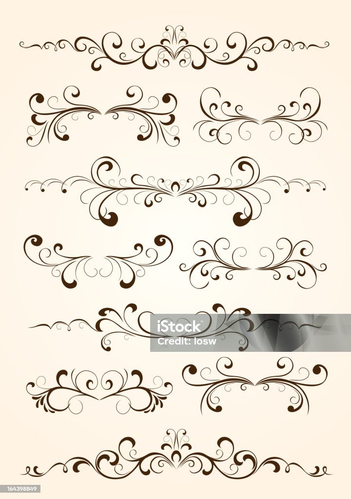 Set of design elements "Set of floral elements for decor, Illustration" Abstract stock vector