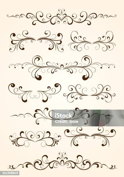 Set Of Design Elements Stock Illustration - Download Image Now - Abstract, Art Nouveau, Backgrounds