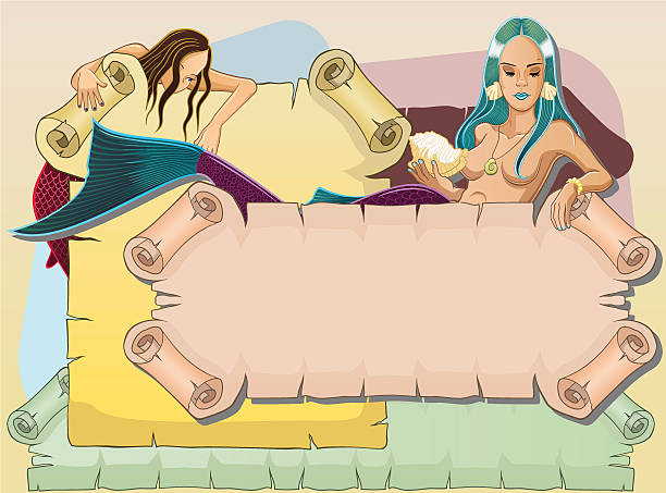 Mermaid Banners vector art illustration