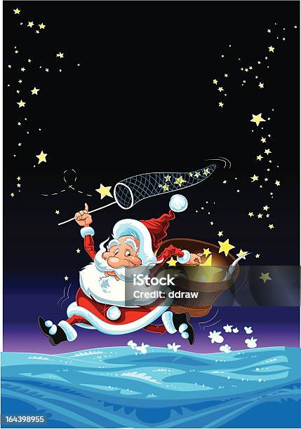 Ilustración de Santa Claus Y Las Estrellas y más Vectores Libres de Derechos de Celebración - Acontecimiento - Celebración - Acontecimiento, Cielo, Color - Tipo de imagen