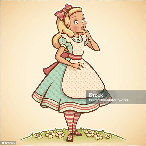 Alice In Wonderland Stock Illustration - Download Image Now - Alice in Wonderland - Fictional Character, Retro Style, Girls