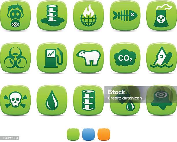 Icone Di Inquinamento - Immagini vettoriali stock e altre immagini di Anidride carbonica - Anidride carbonica, Arancione, Benzina