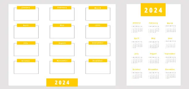 Vector illustration of Vector calendar for 2024 year