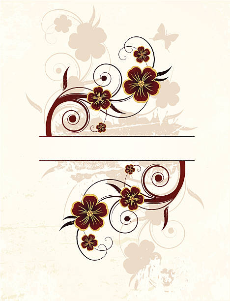 retro floral background vector art illustration