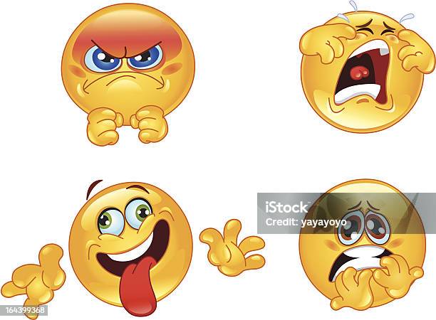 Emotions Emoticons Stock Illustration - Download Image Now - Anger, Cartoon, Sticking Out Tongue