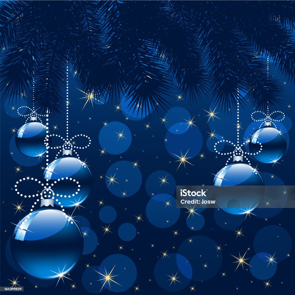 Christmas background with blue balls "Background with stars and Christmas balls, illustration" Backgrounds stock vector